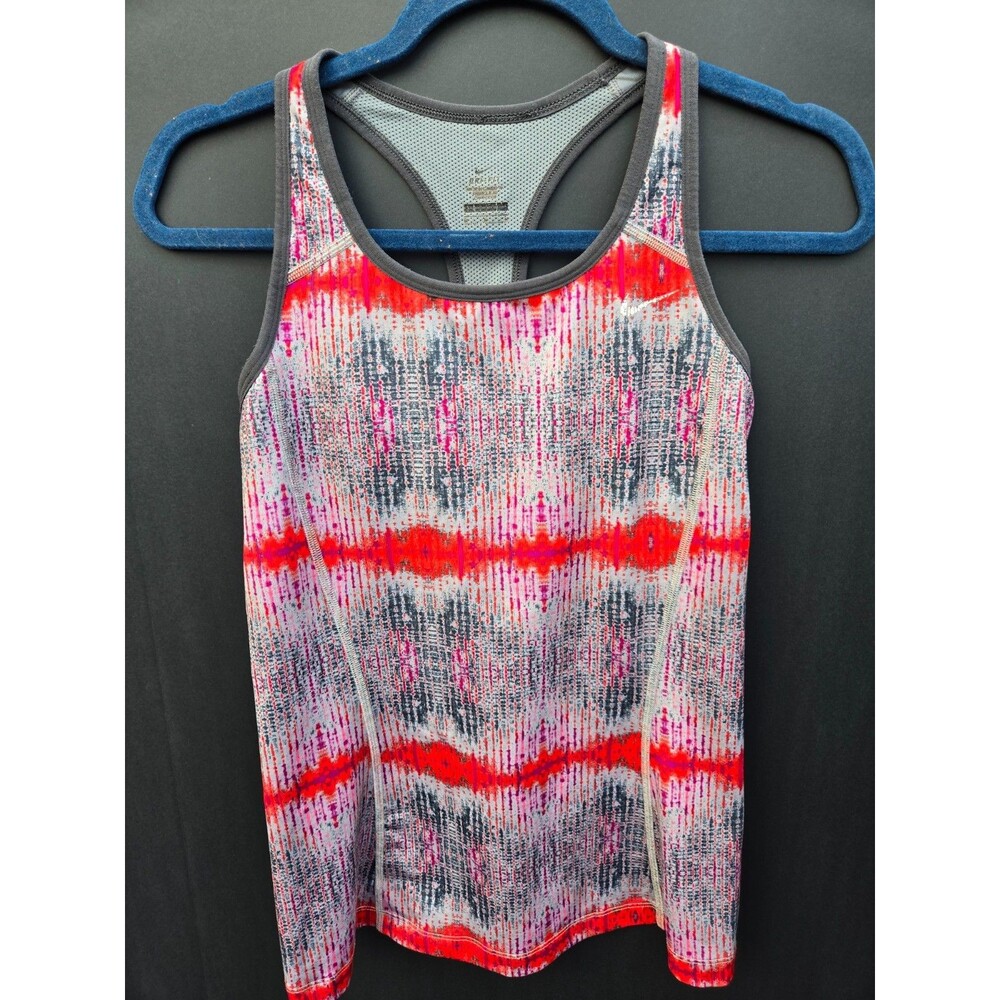 Nike Dri-FIT Women's Racerback Tank Top w/ Built-in Bra - Small - Red Ikat Print